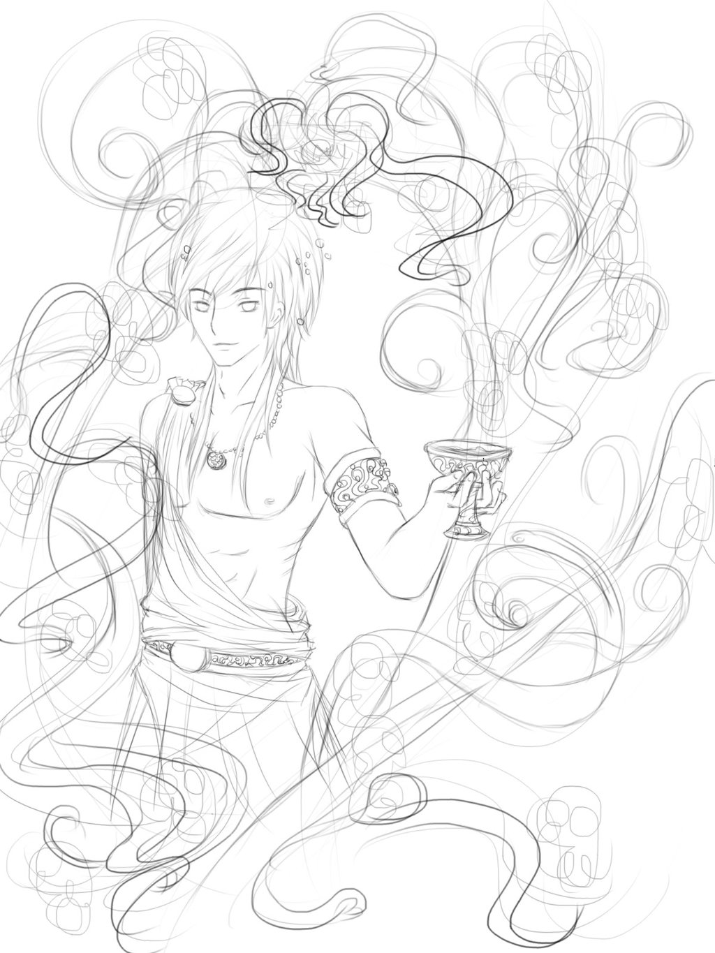 1024x1365 Dionysus Sketch By Kittykatda - Dionysus Sketch