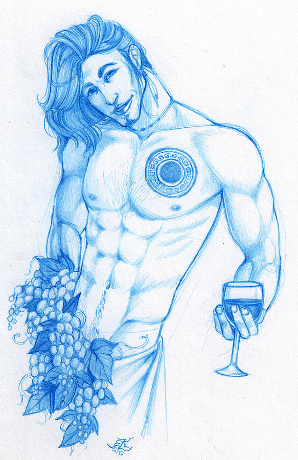583x900 Modern Gods Dionysus Drawing By Lydia Kinsey - Dionysus Sketch