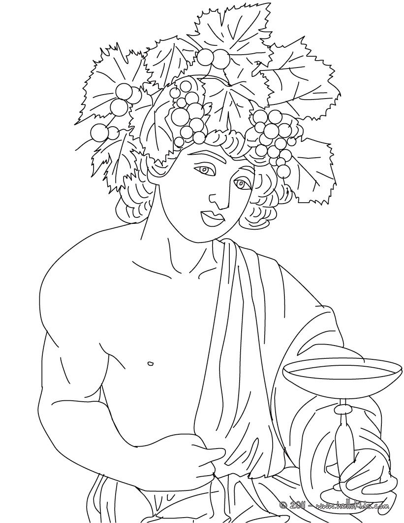 821x1061 Dionysus The Greek God Of Wine Coloring - Dionysus Sketch