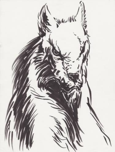 375x495 Dire Wolf Drawing By Costin George Benescu Saatchi Art - Dire Wolf Sketch