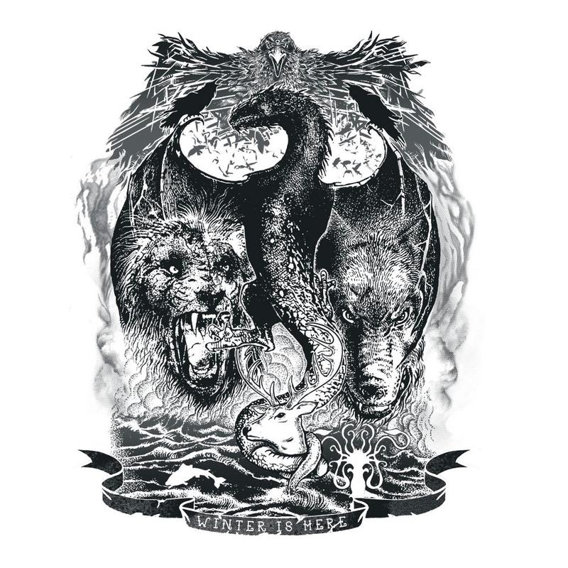 800x800 Winter Is Here Game Of Thrones Direwolf Lion Dragon Stagg Crow - Dire Wolf Sketch