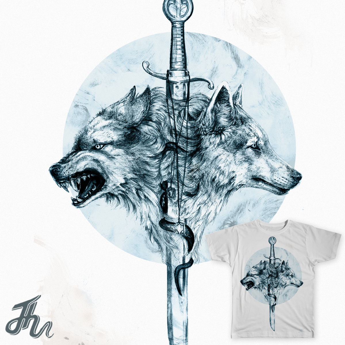 1200x1200 Dire Wolf, A Cool T Shirt By Jonhabens On Threadless - Dire Wolf Sketch