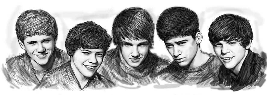 900x317 Onr Direction Art Long Drawing Sketch Poster Painting By Kim Wang - Direction Sketch