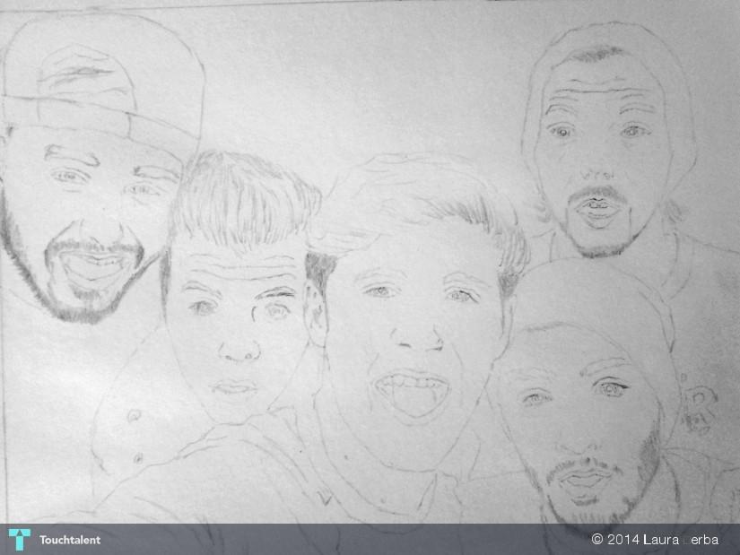 825x619 Sketch Of One Direction Selfie Touchtalent - Direction Sketch