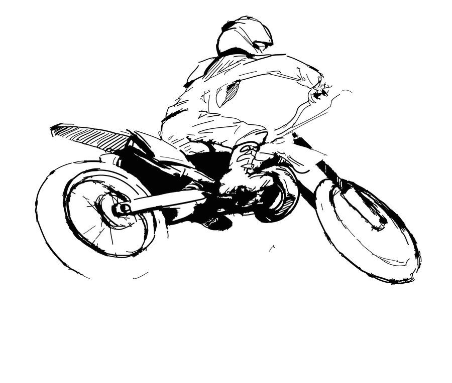 900x764 Dirt Bike By Sketchmarcks - Dirt Bike Sketch