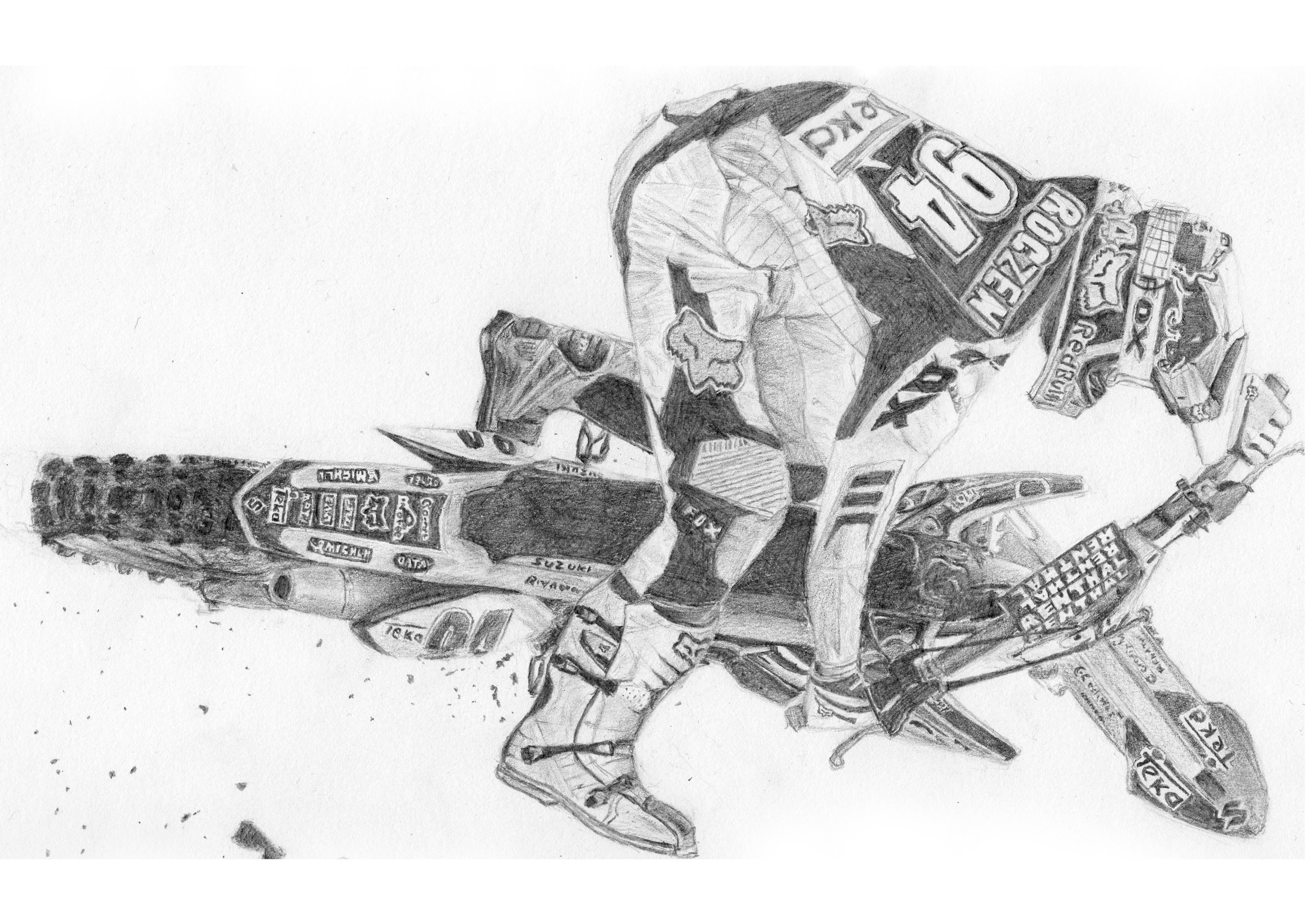 3508x2480 Collection Of Dirt Bike Whip Drawing High Quality, Free - Dirt Bike Sketch