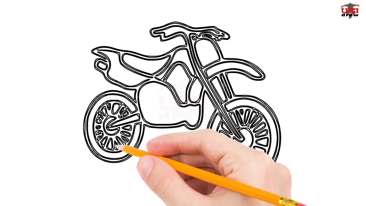 1280x720 How To Draw A Dirt Bike Step By Step Easy For Beginnerskids - Dirt Bike Sketch