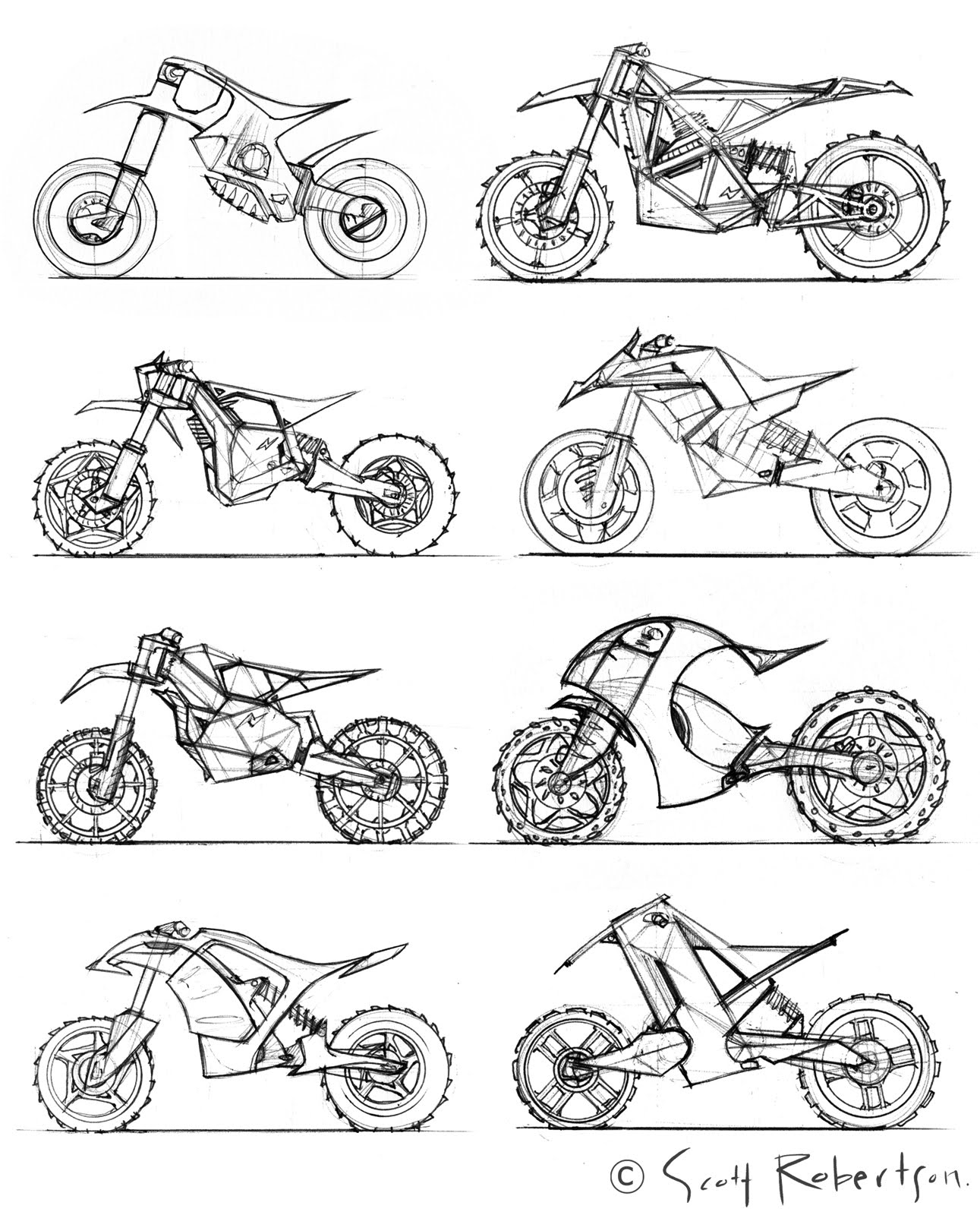 1291x1600 Drawthrough Jr. Dirt Bike Thumbnails - Dirt Bike Sketch