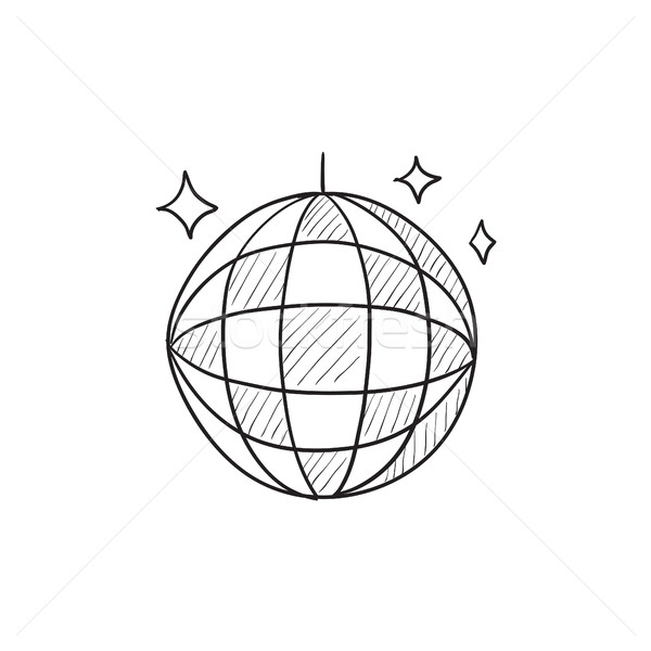 600x600 Disco Ball Sketch Icon. Vector Illustration Andrei Krauchuk - Disco Sketch