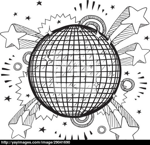 512x495 Disco Explosion Vector Sketch Vector - Disco Sketch