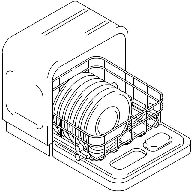 640x640 Dishwasher Drawing Drawing Dishes In Dishwasher Sketch Coloring - Dishwasher Sketch