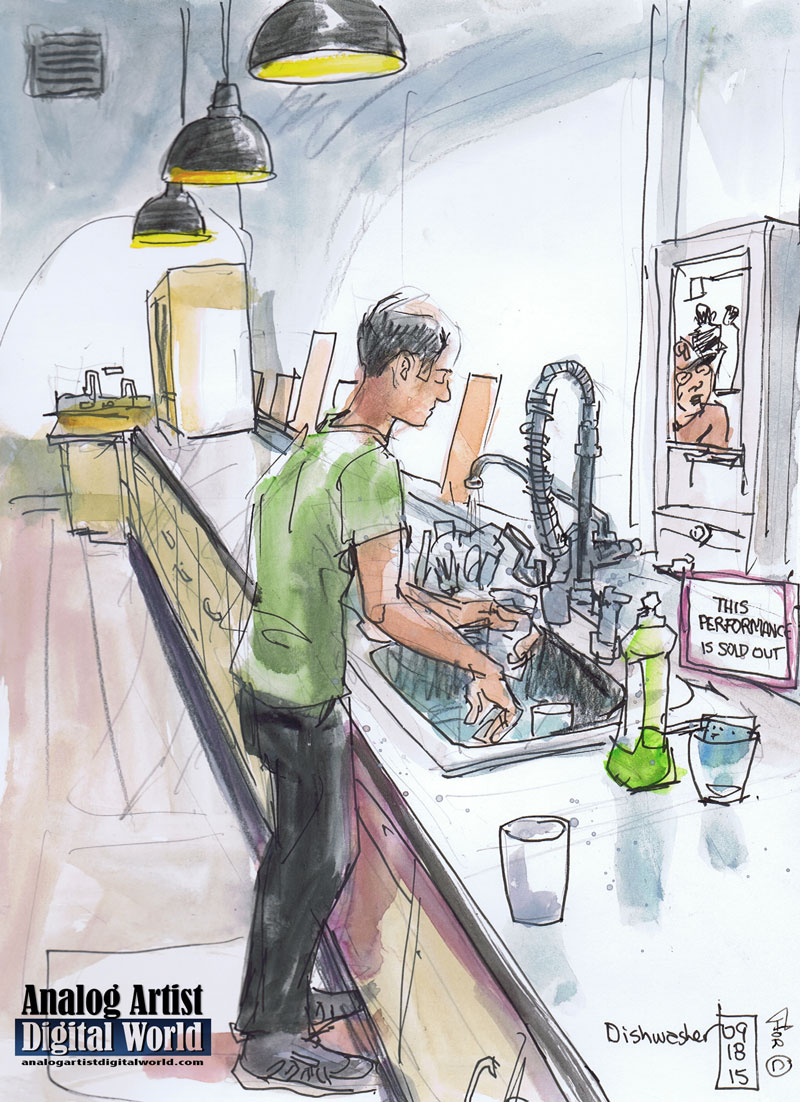 800x1102 Analog Artist Digital World The Dishwasher. - Dishwasher Sketch