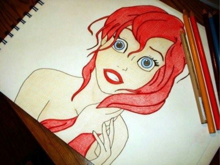 Disney Ariel Sketch At Paintingvalleycom Explore