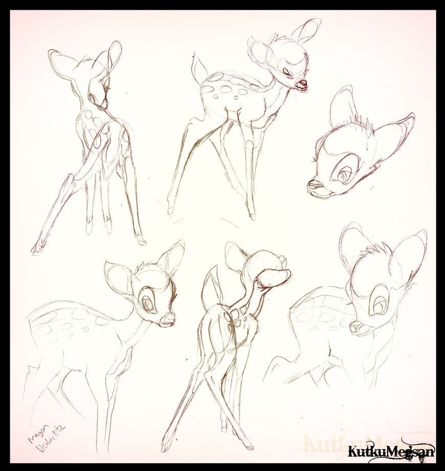 869x920 Bambi Sketches Disney Bambi Fanart Kutkumegsan By Kutkumegsan - Disney Bambi Sketch
