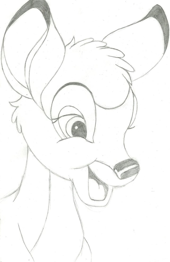 720x1109 Disney Bambi Drawing By Iranaa - Disney Bambi Sketch
