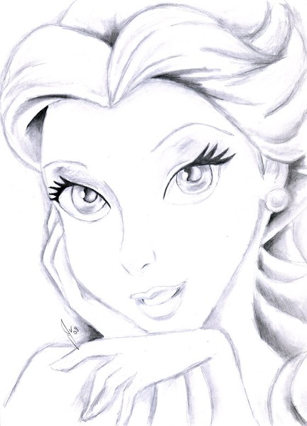 Disney Belle Sketch At Paintingvalley Com Explore Collection Of