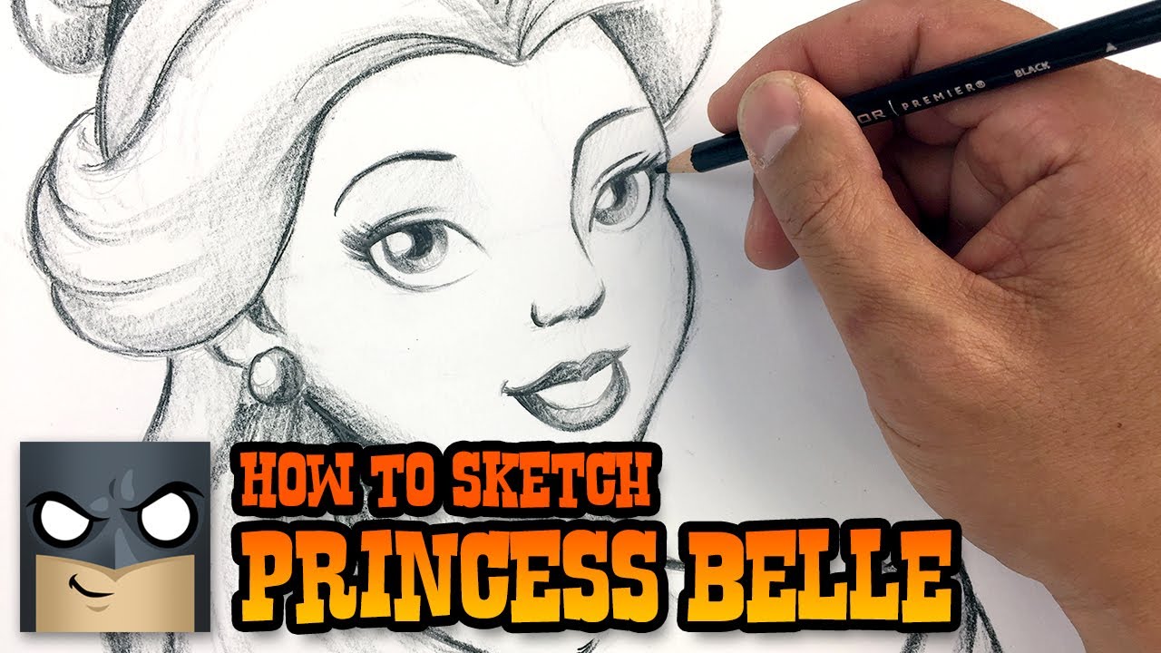 1280x720 How To Draw Princess Belle Sketch Tutorial - Disney Belle Sketch