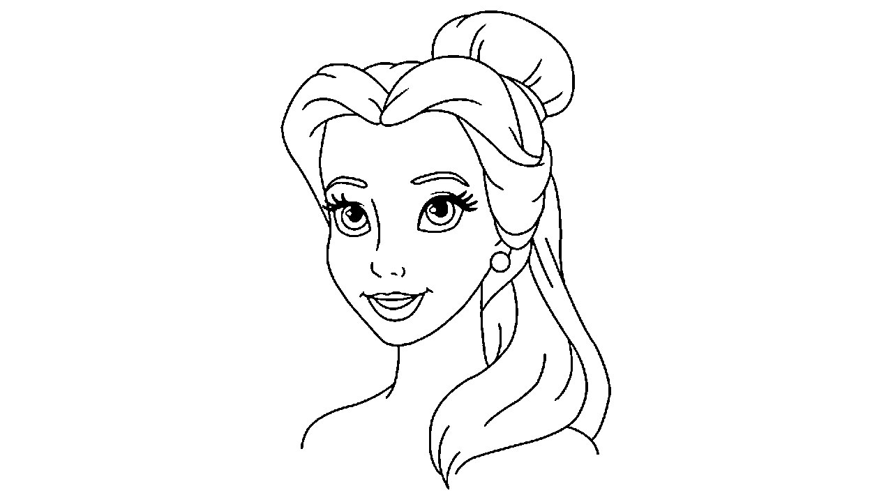 1280x720 How To Draw Belle (Beauty And The Beast) - Disney Belle Sketch