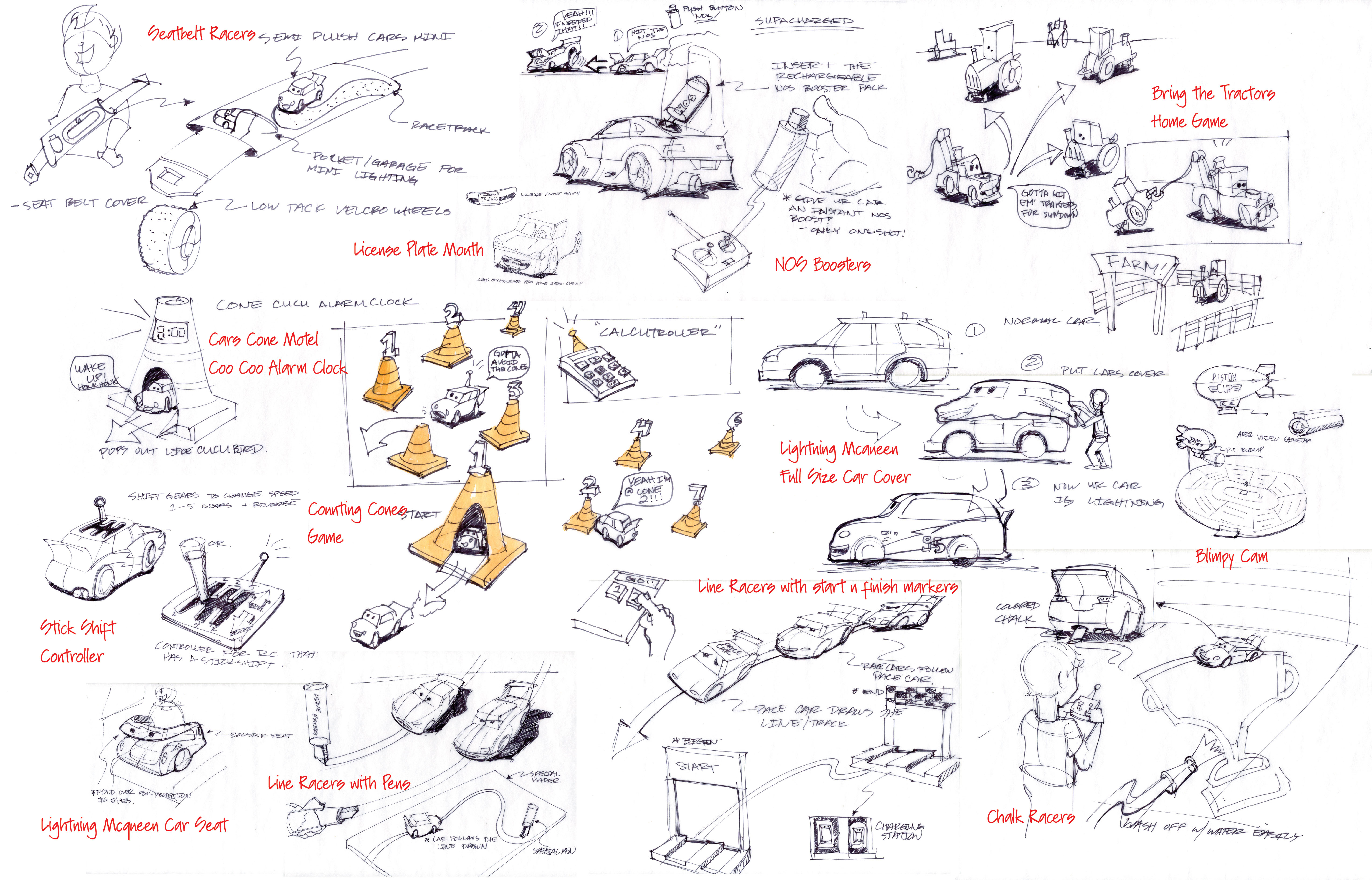 5100x3272 Example Sketches Emily Wakefield - Disney Cars Sketches