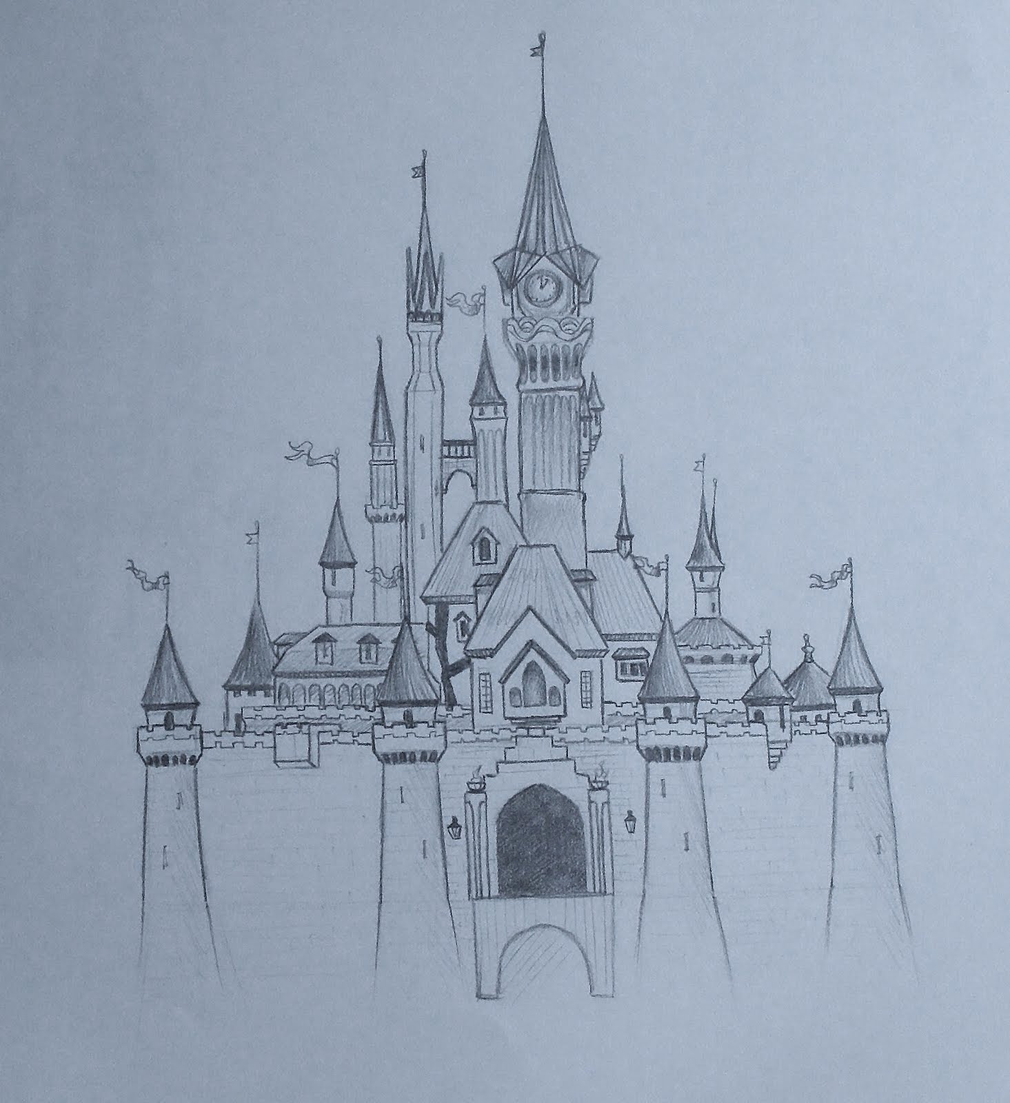 Disney Castle Sketch at PaintingValley.com | Explore collection of ...