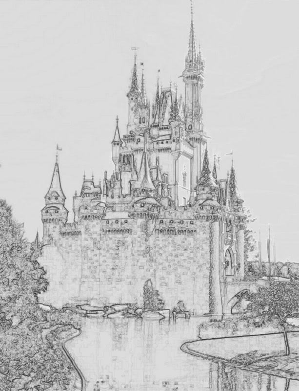 Disney Castle Sketch at PaintingValley.com | Explore collection of ...