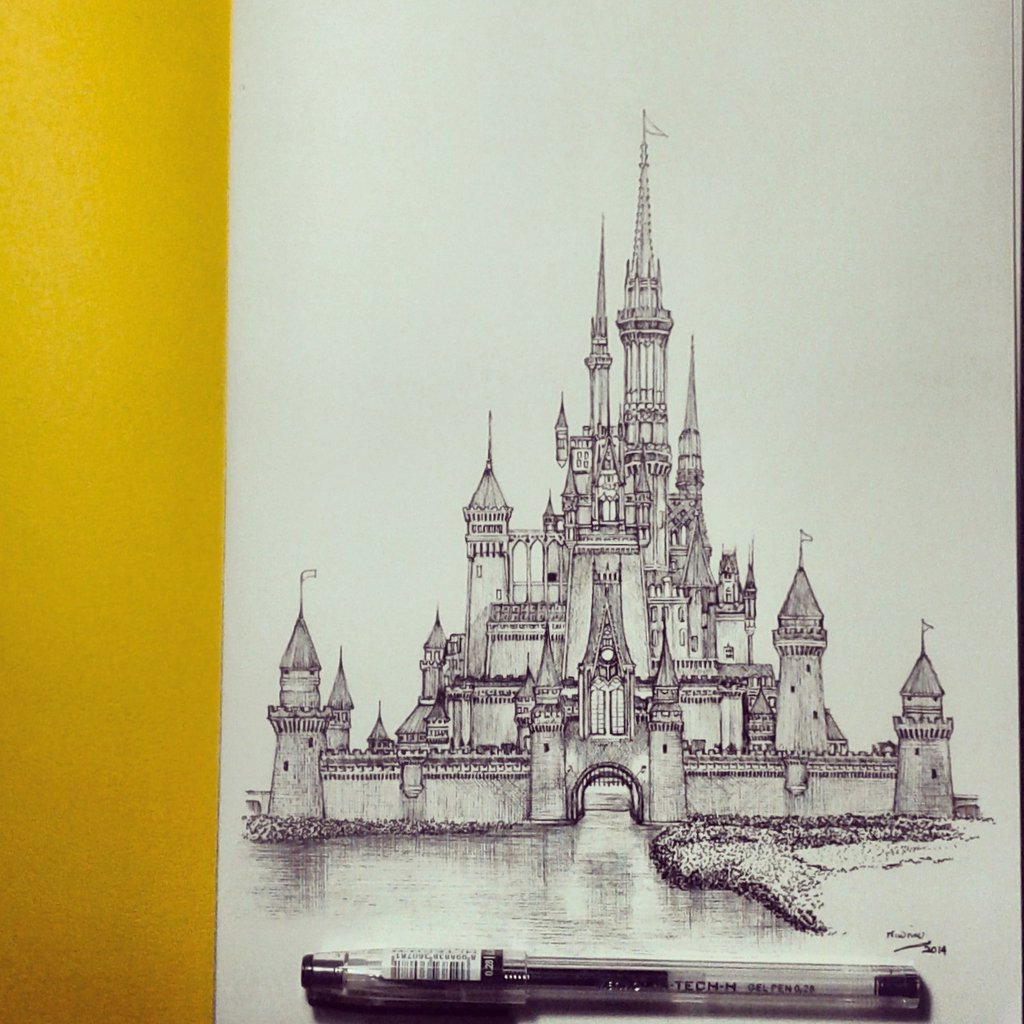 Disney Castle Sketch at Explore collection of