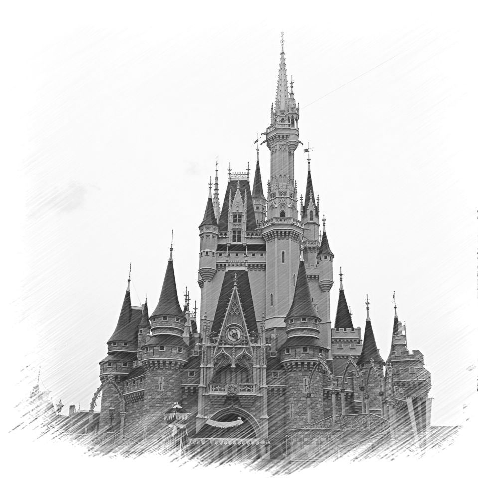 Disney Castle Sketch at PaintingValley.com | Explore collection of ...