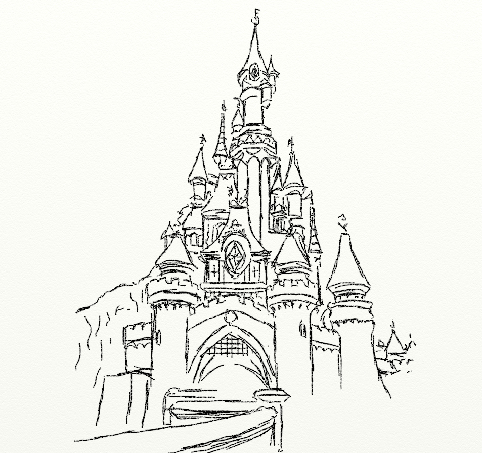 953x896 Coloring Pages Disney Castle Free Coloring Library - Disney Castle Sketch