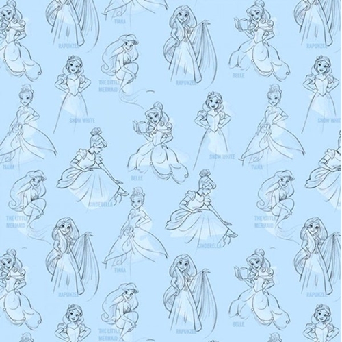 500x499 Cotton Fabric - Disney Cinderella Sketches