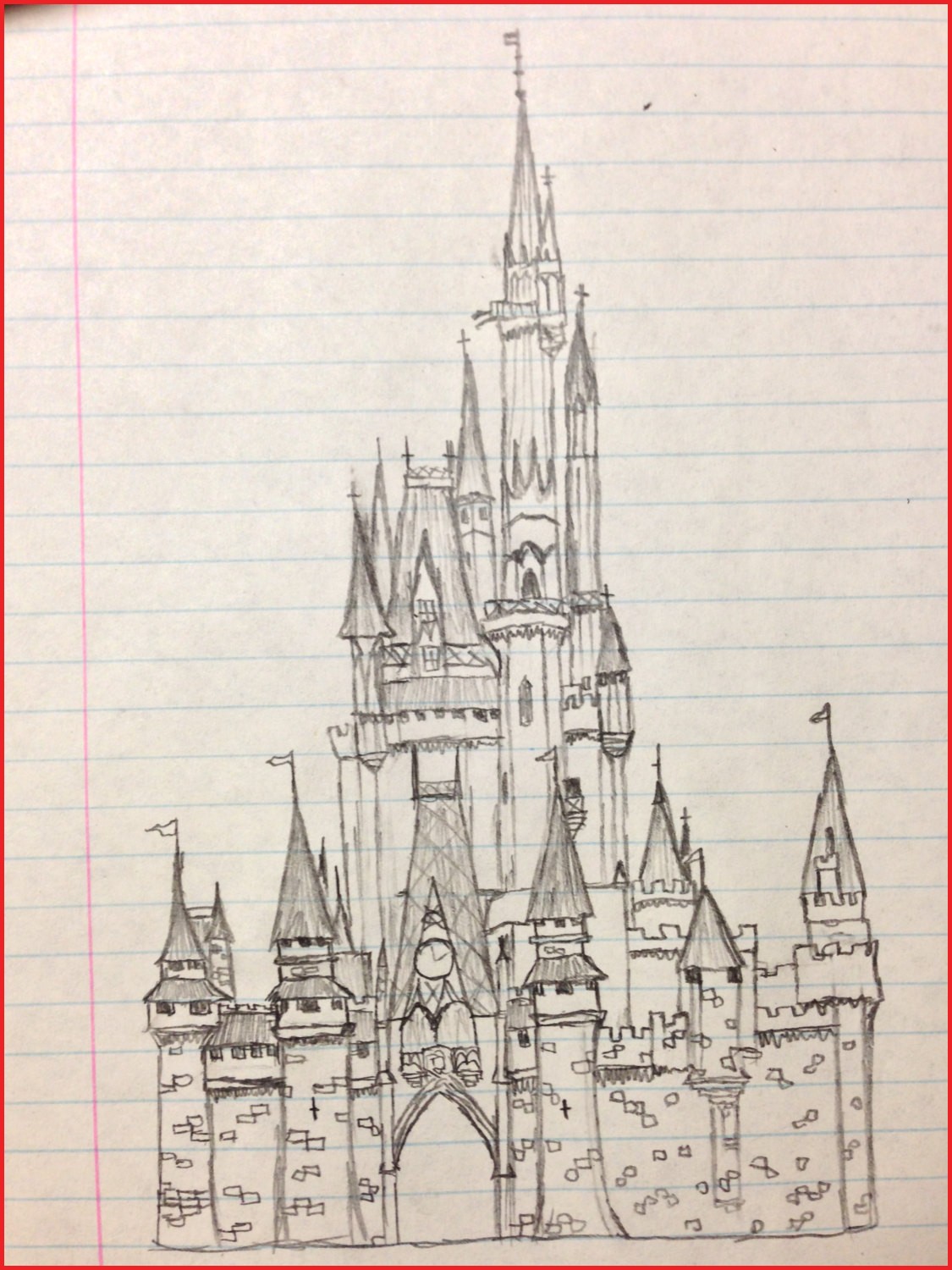1125x1500 Disney Castle Drawing 39178 Cinderella Castle Sketch - Disney Cinderella Sketches
