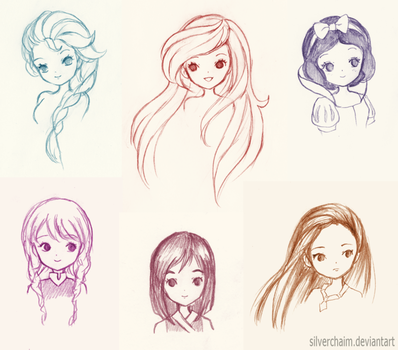 800x704 Disney Princess Sketches By Silverchaim - Disney Cinderella Sketches