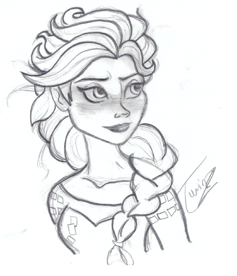 829x964 Elsa - Disney Frozen Elsa Sketch