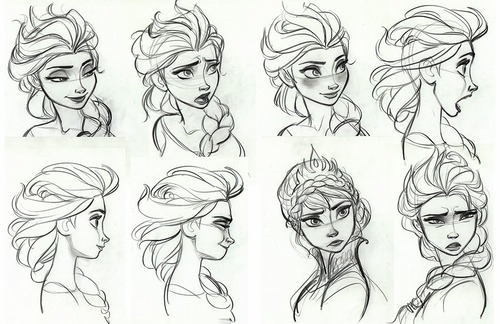 500x324 Elsa Sketches 1 Discovered By @naebabe16 On We Heart It - Disney Frozen Sketches