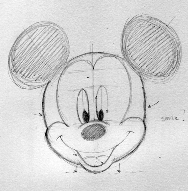 600x610 How To Draw Disney Characters Mickey Mouse - Disney Mickey Mouse Sketch