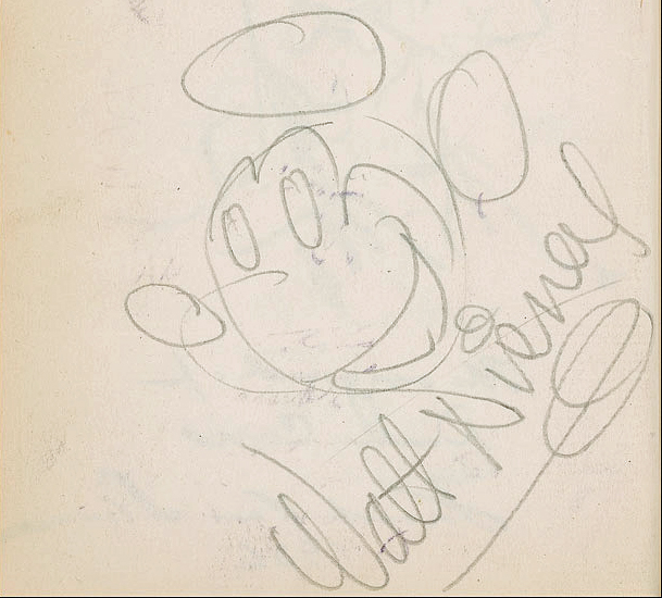 609x550 Lot Detail - Disney Mickey Mouse Sketch