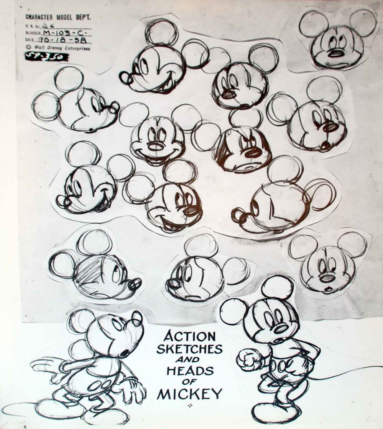 1520x1705 Mickey Mouse Sketch Original Walt Disney Model Sheet Mickey Mouse - Disney Mickey Mouse Sketch