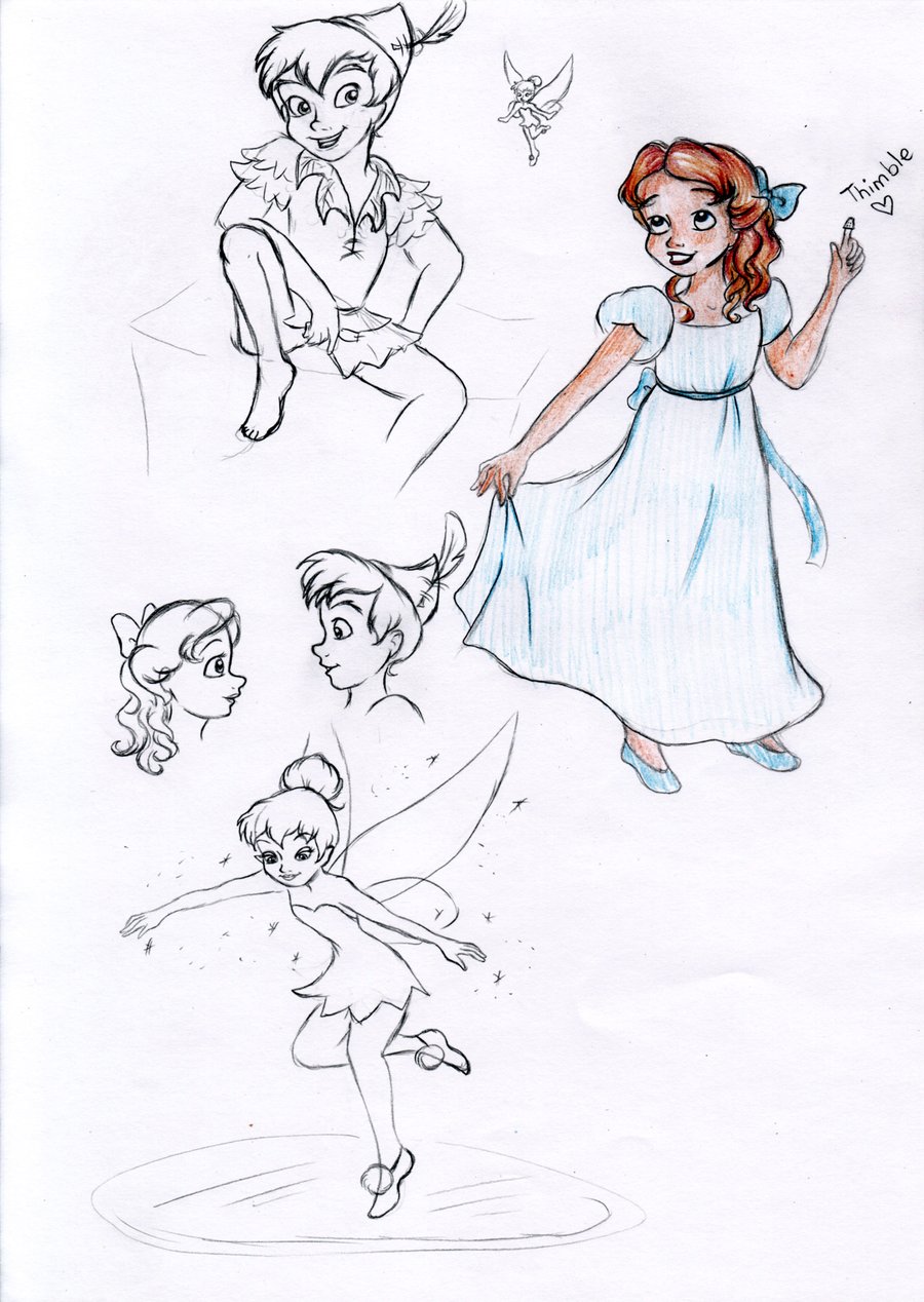 Disney Peter Pan Sketches At PaintingValley.com | Explore Collection Of ...