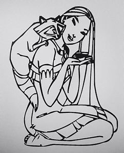 242x300 Disney Pocahontas Vinyl Sticker Wall Windows Car Van Choice Of - Disney Pocahontas Sketch