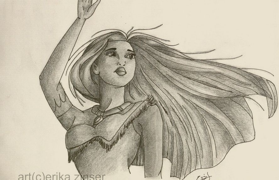 888x573 Pocahontas Sketch Disney Movies Amp Characters Sketches - Disney Pocahontas Sketch