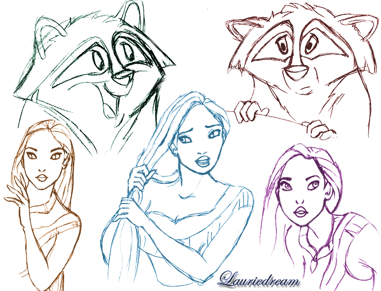 772x589 Sketch Pocahontas By Laurine Tellier - Disney Pocahontas Sketch