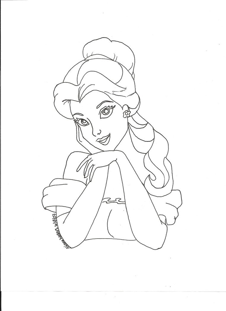 Disney Princess Belle Sketch at PaintingValley.com | Explore collection ...