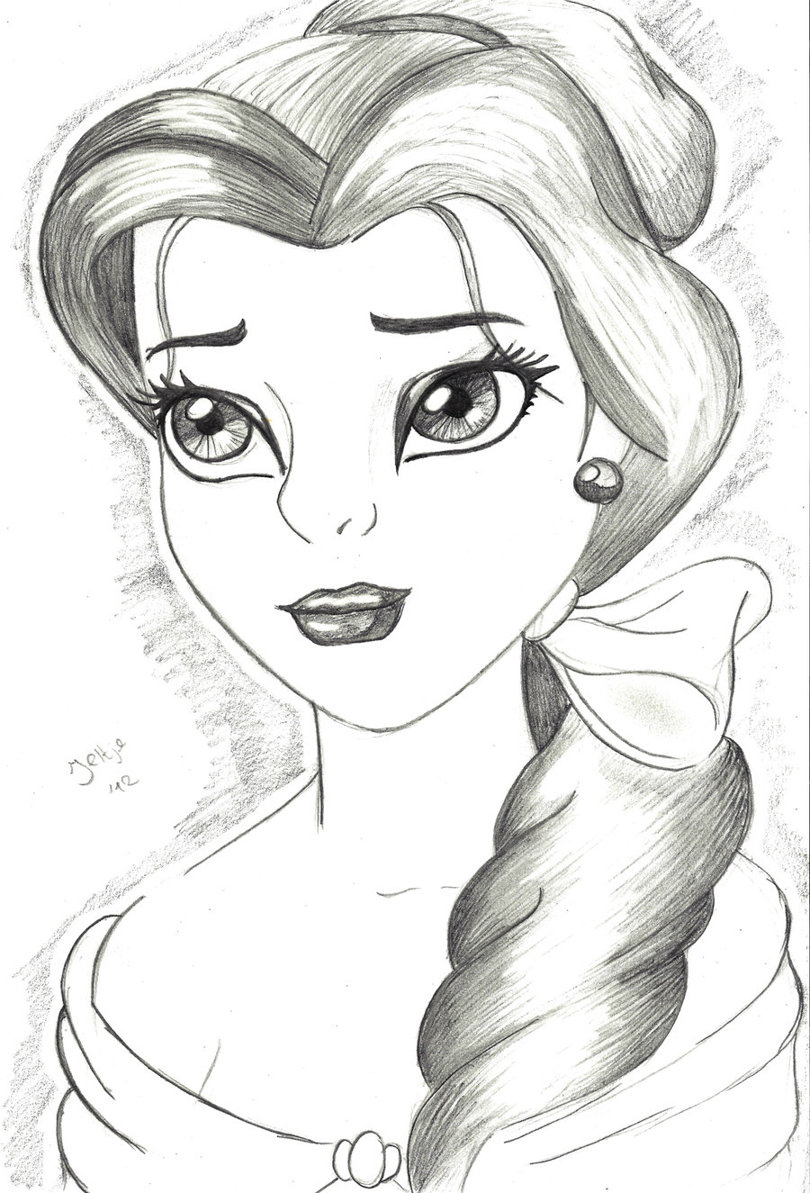 900x1325 Disney Belle Sketch Practise. By Visjel - Disney Princess Belle Sketch
