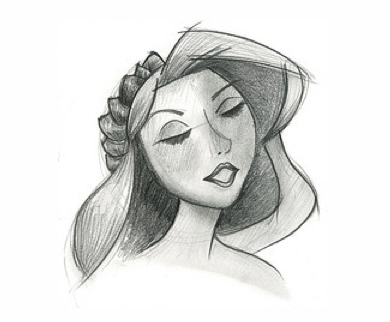 390x322 The Art Of Andy Fling Princess Pencil Sketch - Disney Princess Pencil Sketch