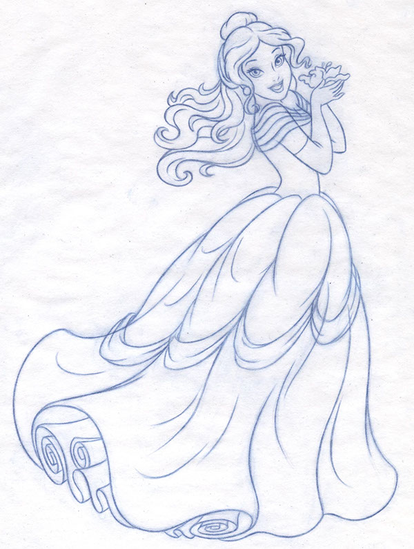 600x797 Disney Princess New Redesign - Disney Princess Pencil Sketch