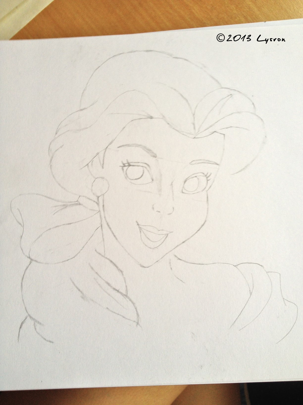 1224x1632 My Drawing Of Smurfette And Disney Princess Belle ~lysron~ - Disney Princess Sketches