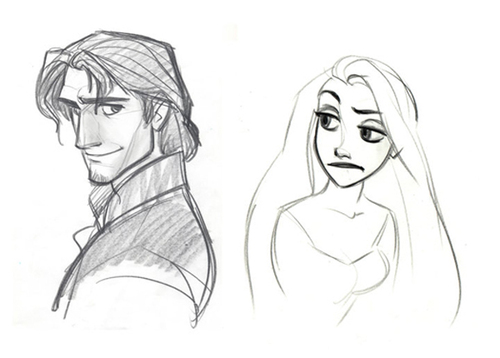 500x358 New Walt Disney Pictures Tangled Concept Artwork Released - Disney Rapunzel Sketches