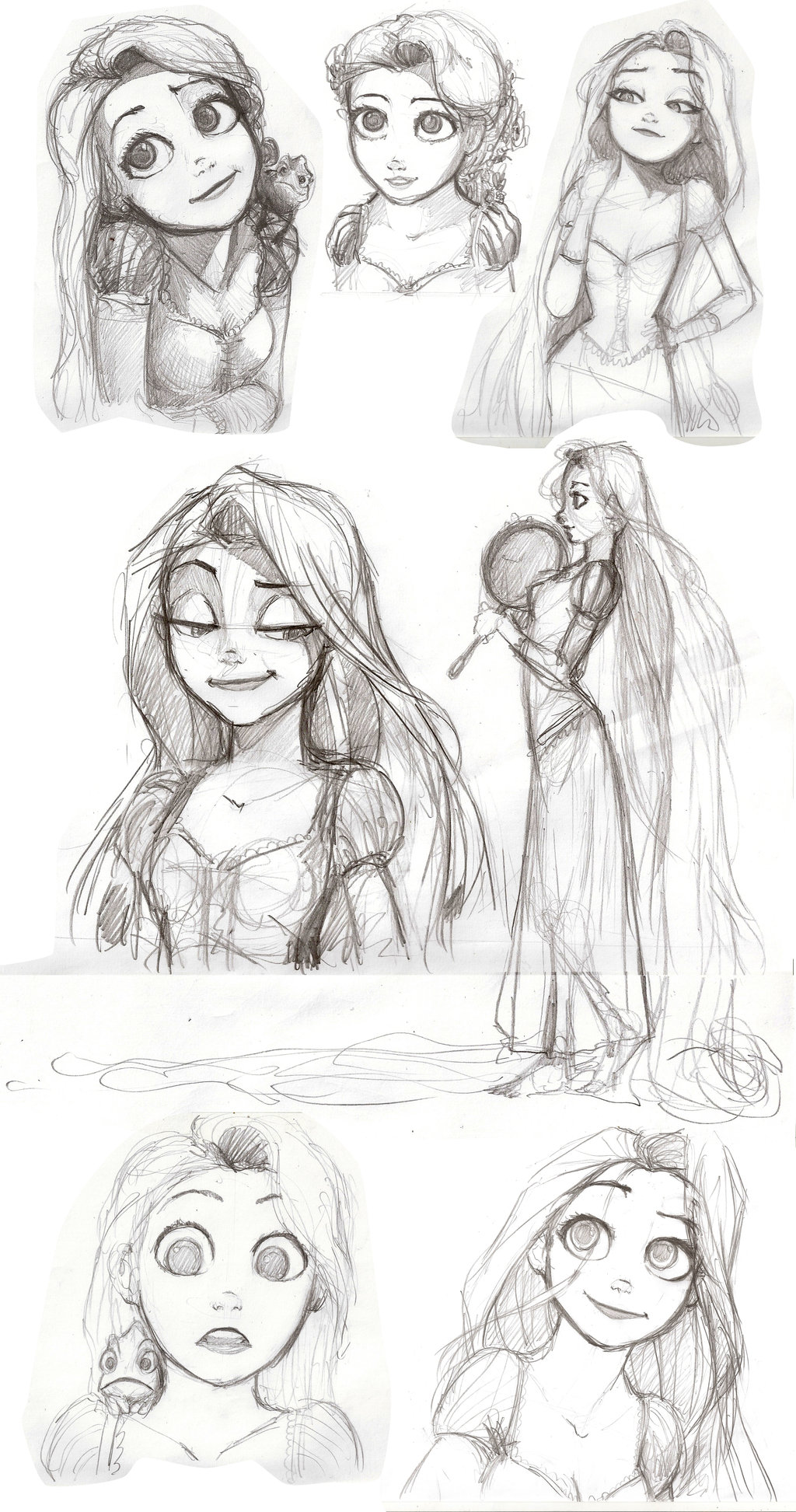 1024x1945 Tangled Sketch Dump By Moxie2d - Disney Rapunzel Sketches