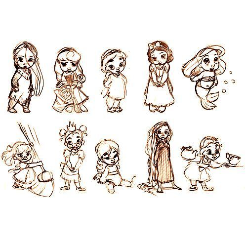 500x500 Drawings Of Baby Disney Princesses 2215270 - Disney Sketch Princess