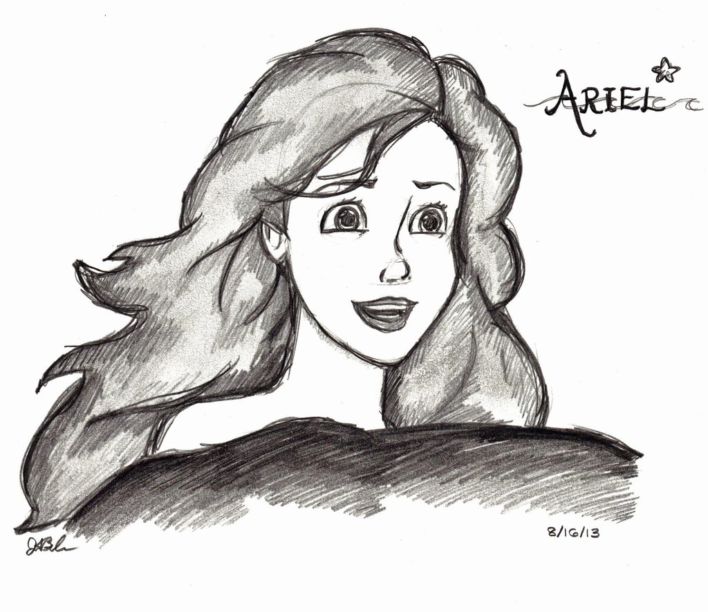1024x885 Collection Of Disney Princess Pencil Drawing Ariel High - Disney Sketch Princess