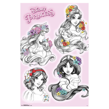 350x350 Disney Princess Sketch Poster - Disney Sketch Princess